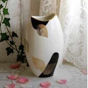 Winterling Bud Vase Gilded Leaves Vintage Porcelain 6 1/2" x 2 1/4"